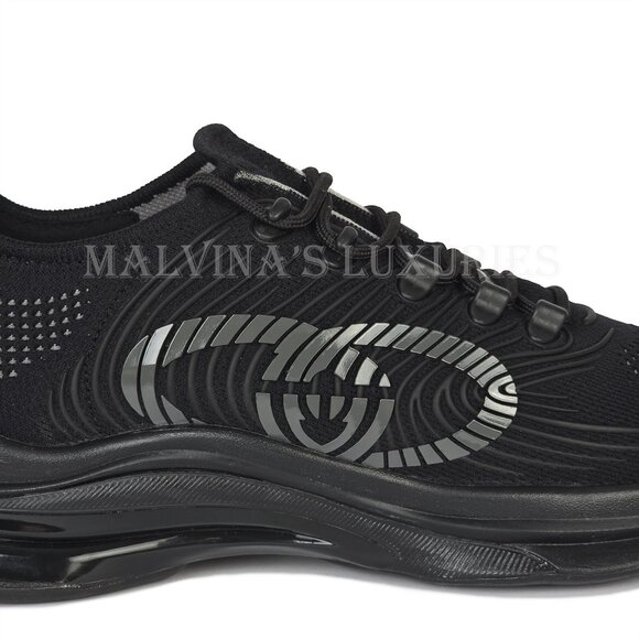 GUCCI SNEAKERS RUN RUBBER TRIMMED MESH SHOES w GG LOGO sz 42 US 12 - Picture 8 of 16
